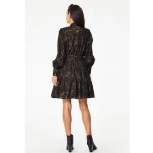 Roller Rabbit Black and Gold Midi Button Front Dress XL - Picture 2 of 10